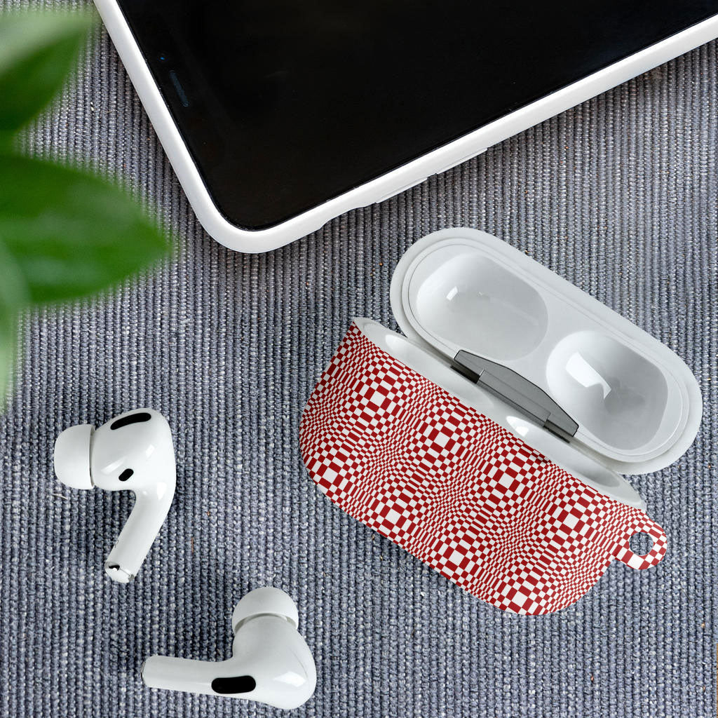 Red White Filipino Binakol Motifs AirPods Case Mabuhay Philippines Festival Kusikus Pattern