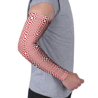 Red White Filipino Binakol Motifs Arm Sleeves Mabuhay Philippines Festival Kusikus Pattern