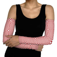 Red White Filipino Binakol Motifs Arm Sleeves Mabuhay Philippines Festival Kusikus Pattern