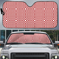 Red White Filipino Binakol Motifs Auto Sun Shade Mabuhay Philippines Festival Kusikus Pattern