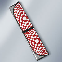 Red White Filipino Binakol Motifs Auto Sun Shade Mabuhay Philippines Festival Kusikus Pattern