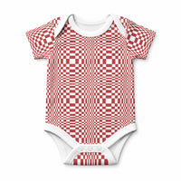 Red White Filipino Binakol Motifs Baby Onesie Mabuhay Philippines Festival Kusikus Pattern