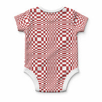 Red White Filipino Binakol Motifs Baby Onesie Mabuhay Philippines Festival Kusikus Pattern