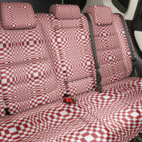 Red White Filipino Binakol Motifs Back Car Seat Cover Mabuhay Philippines Festival Kusikus Pattern