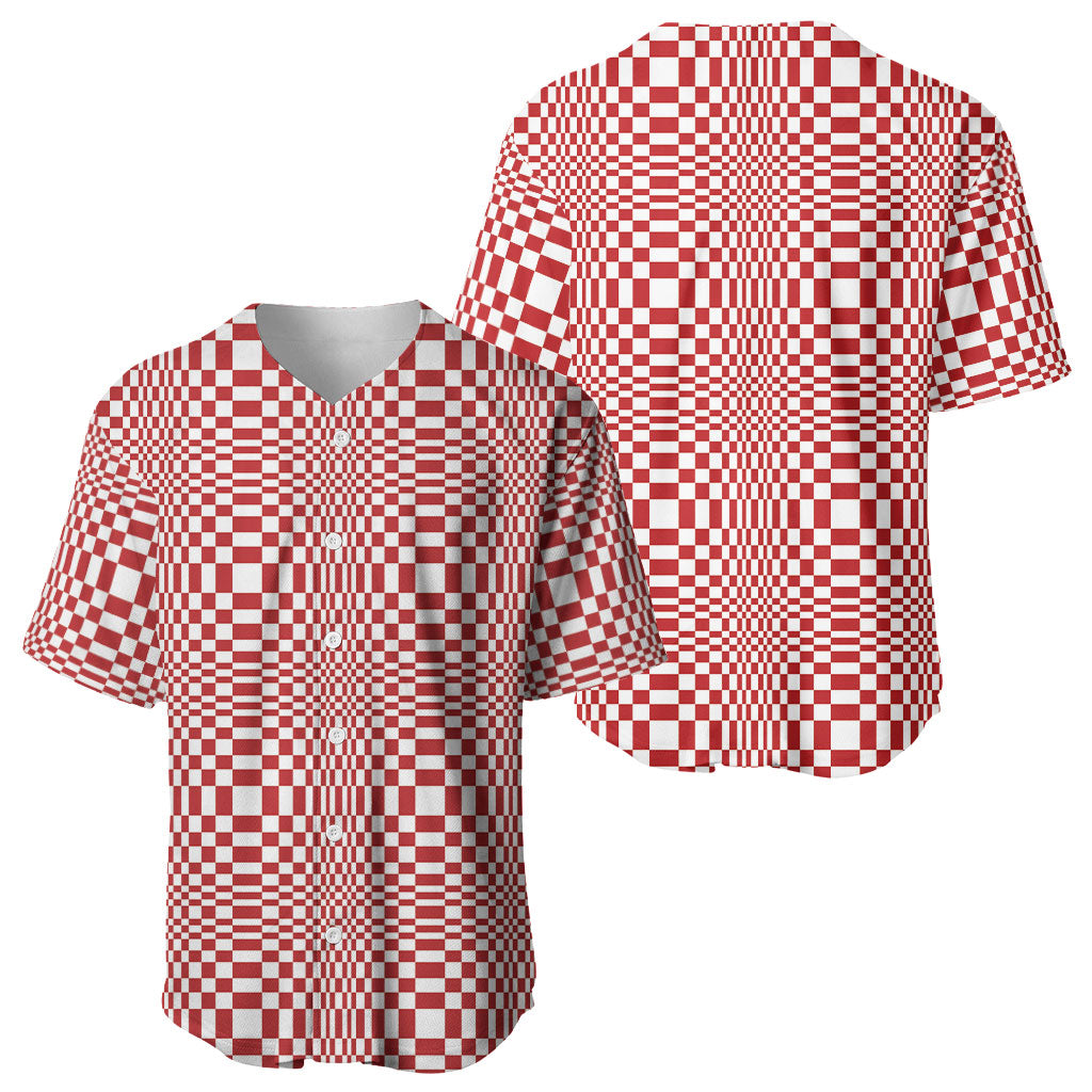 Red White Filipino Binakol Motifs Baseball Jersey Mabuhay Philippines Festival Kusikus Pattern