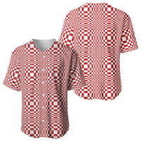 Red White Filipino Binakol Motifs Baseball Jersey Mabuhay Philippines Festival Kusikus Pattern