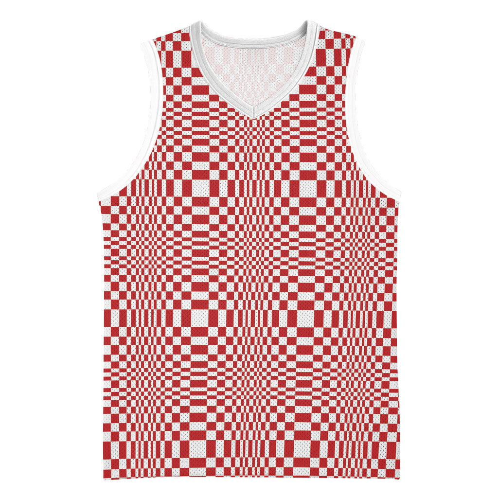 Red White Filipino Binakol Motifs Basketball Jersey Mabuhay Philippines Festival Kusikus Pattern