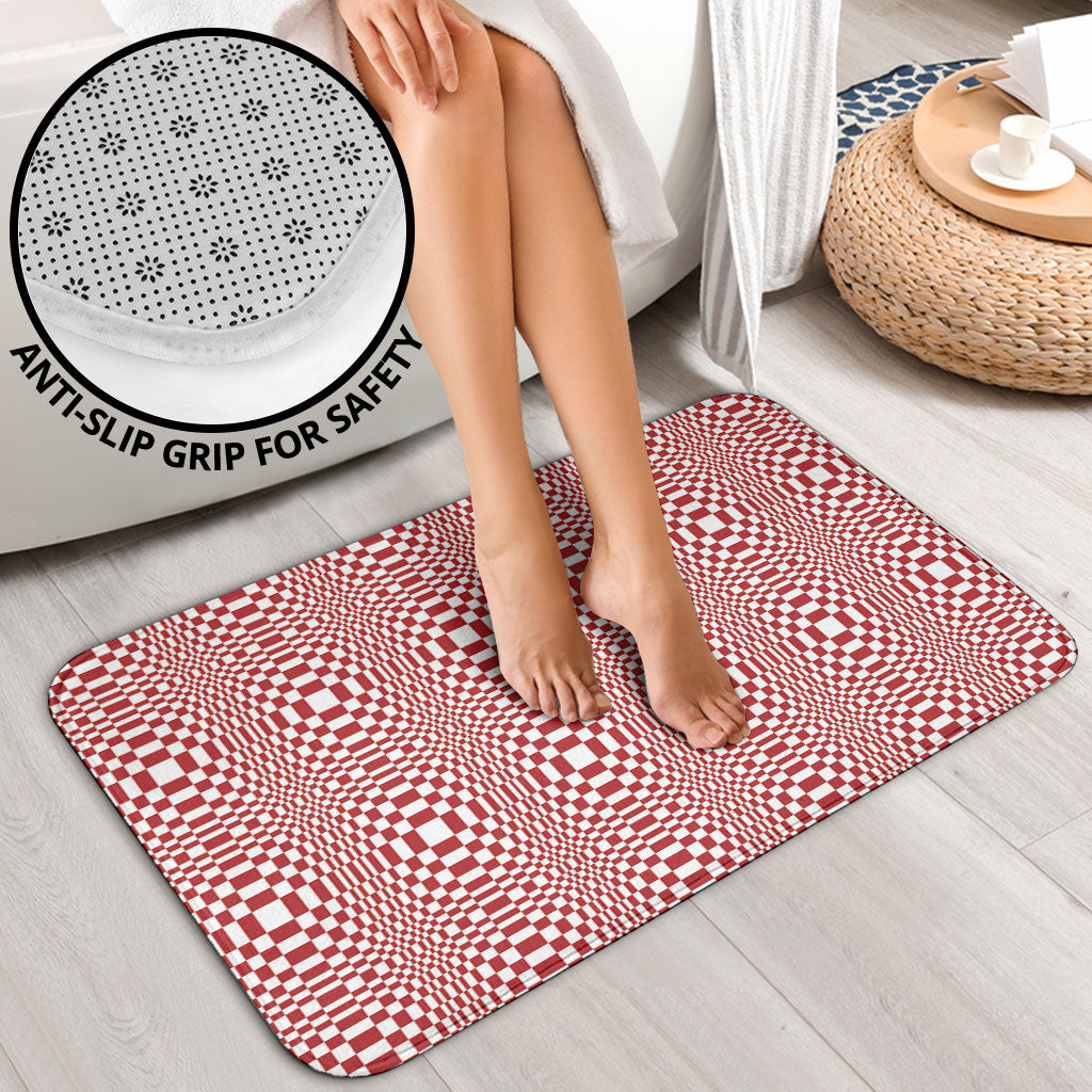 Red White Filipino Binakol Motifs Bathroom Set Mabuhay Philippines Festival Kusikus Pattern
