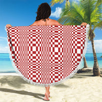 Red White Filipino Binakol Motifs Beach Blanket Mabuhay Philippines Festival Kusikus Pattern