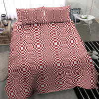Red White Filipino Binakol Motifs Bedding Set Mabuhay Philippines Festival Kusikus Pattern