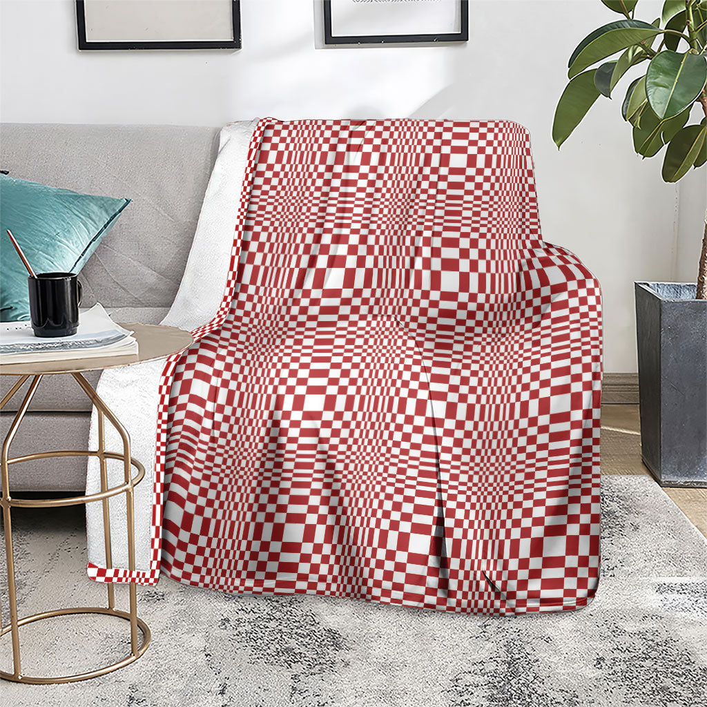 Red White Filipino Binakol Motifs Blanket Mabuhay Philippines Festival Kusikus Pattern