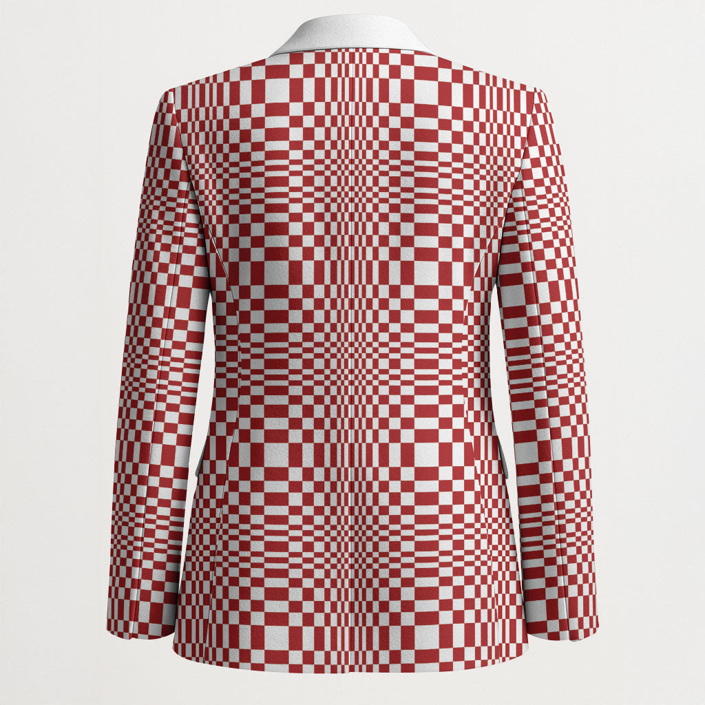 Red White Filipino Binakol Motifs Blazer Mabuhay Philippines Festival Kusikus Pattern