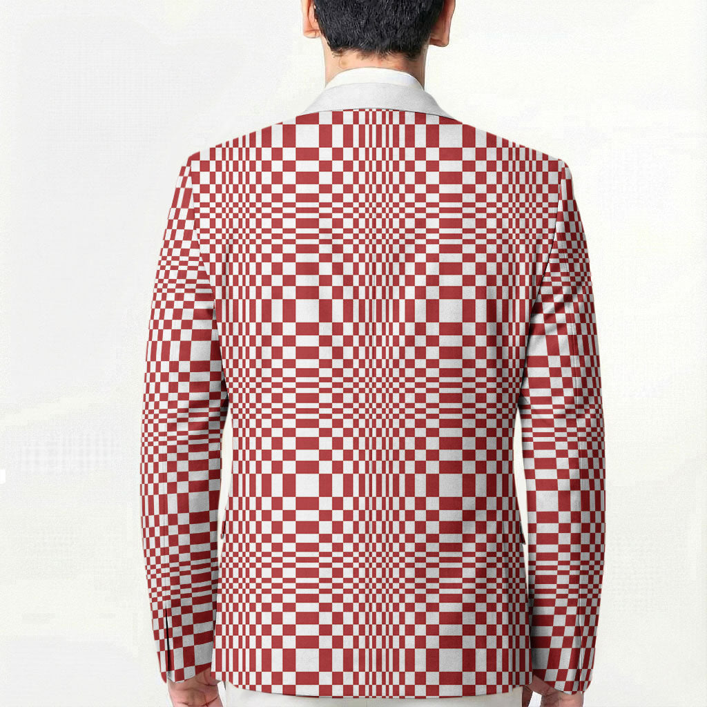 Red White Filipino Binakol Motifs Blazer Mabuhay Philippines Festival Kusikus Pattern