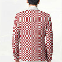 Red White Filipino Binakol Motifs Blazer Mabuhay Philippines Festival Kusikus Pattern