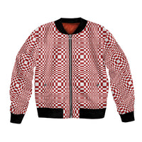 Red White Filipino Binakol Motifs Bomber Jacket Mabuhay Philippines Festival Kusikus Pattern
