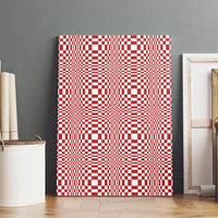 Red White Filipino Binakol Motifs Canvas Wall Art Mabuhay Philippines Festival Kusikus Pattern