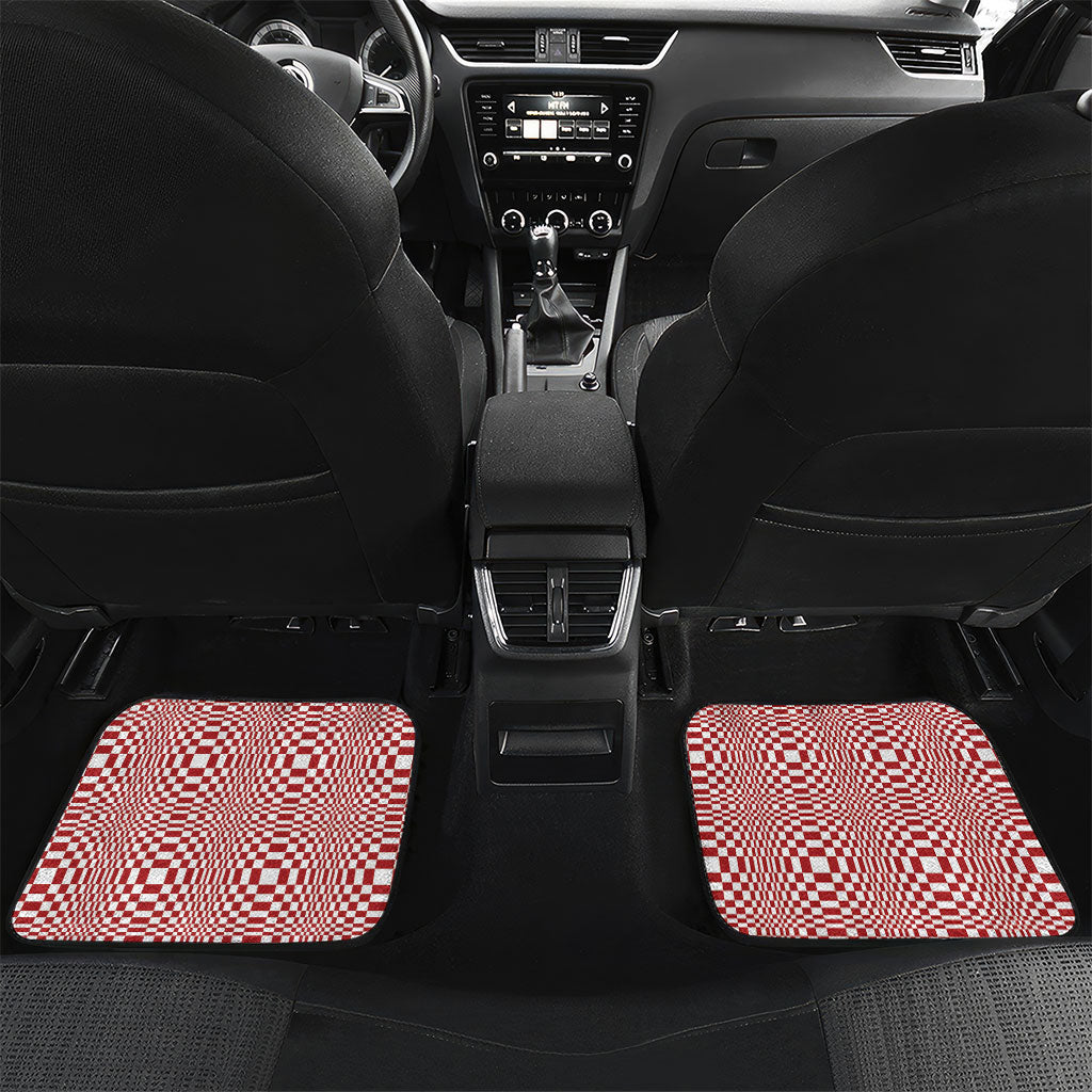 Red White Filipino Binakol Motifs Car Mats Mabuhay Philippines Festival Kusikus Pattern