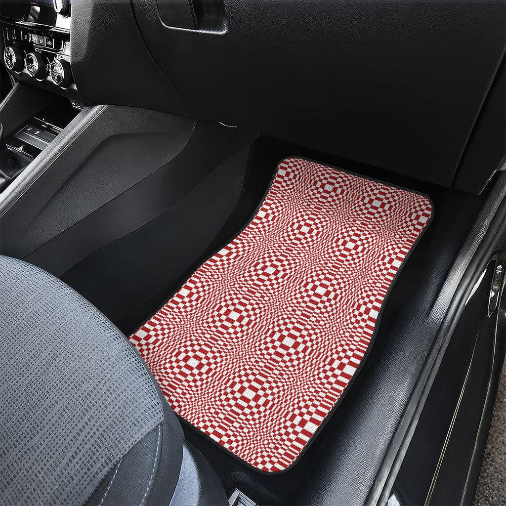 Red White Filipino Binakol Motifs Car Mats Mabuhay Philippines Festival Kusikus Pattern