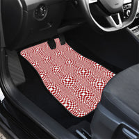 Red White Filipino Binakol Motifs Car Mats Mabuhay Philippines Festival Kusikus Pattern