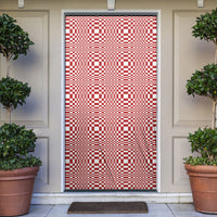 Red White Filipino Binakol Motifs Door Cover Mabuhay Philippines Festival Kusikus Pattern