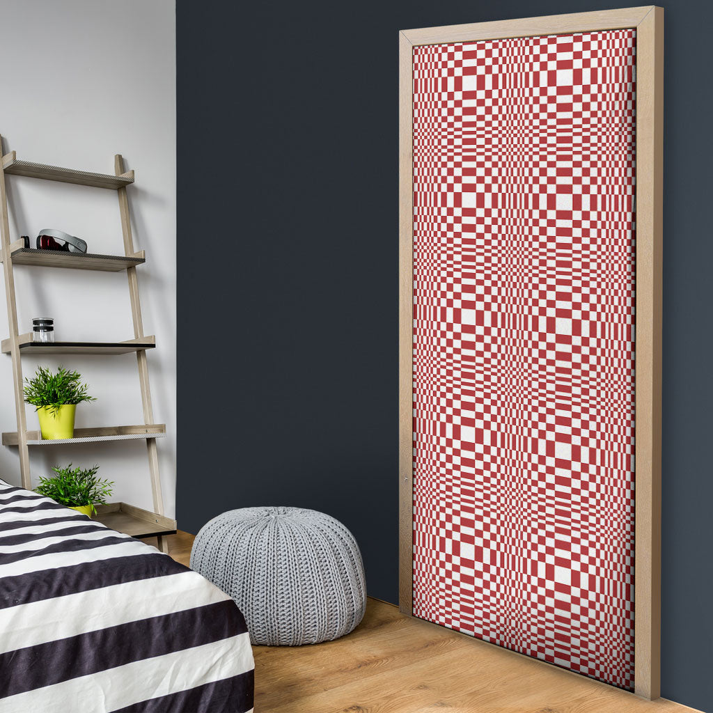 Red White Filipino Binakol Motifs Door Cover Mabuhay Philippines Festival Kusikus Pattern