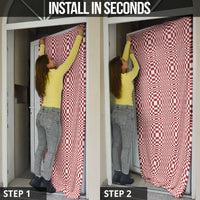 Red White Filipino Binakol Motifs Door Cover Mabuhay Philippines Festival Kusikus Pattern