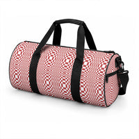 Red White Filipino Binakol Motifs Duffle Bag Mabuhay Philippines Festival Kusikus Pattern