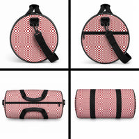 Red White Filipino Binakol Motifs Duffle Bag Mabuhay Philippines Festival Kusikus Pattern