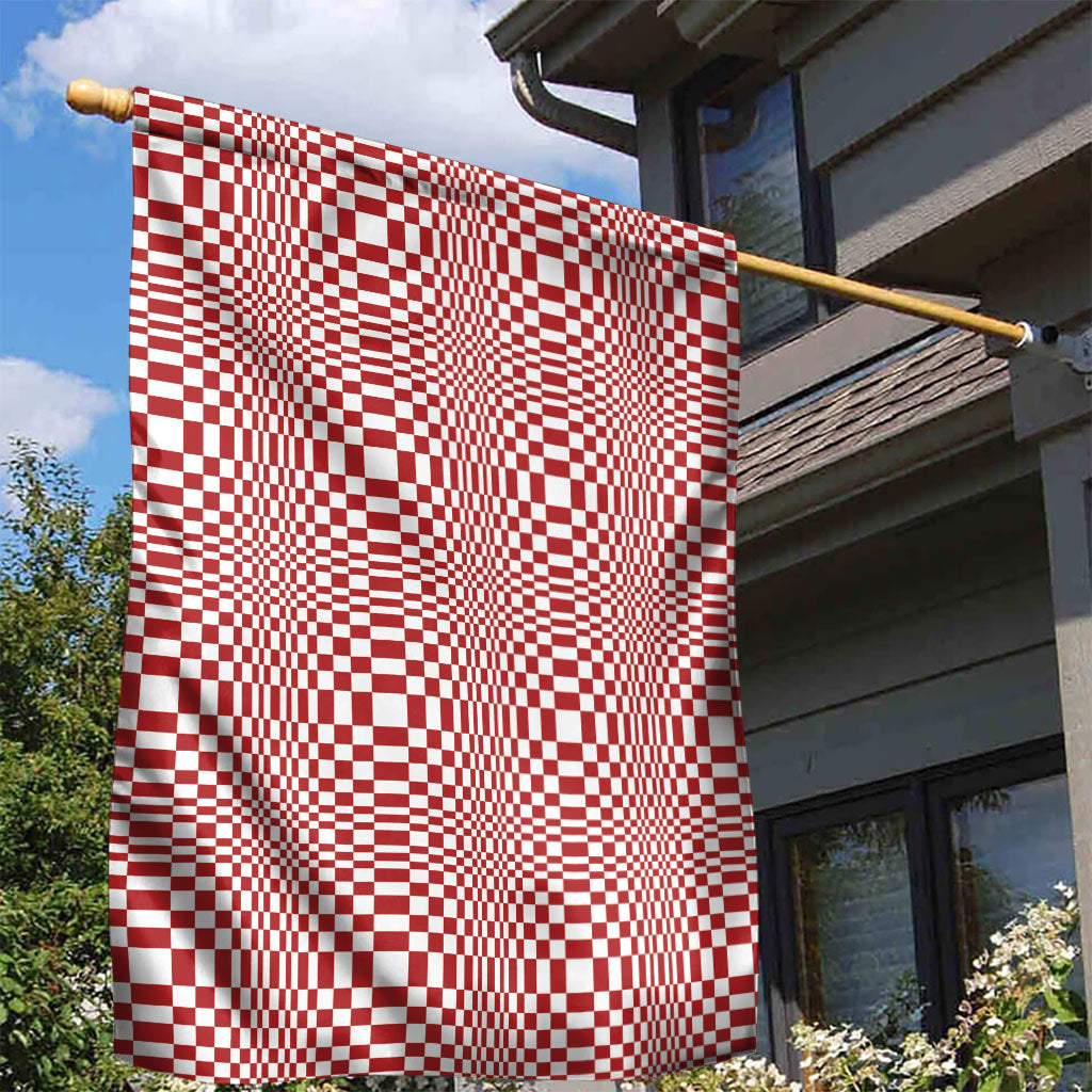 Red White Filipino Binakol Motifs Garden Flag Mabuhay Philippines Festival Kusikus Pattern