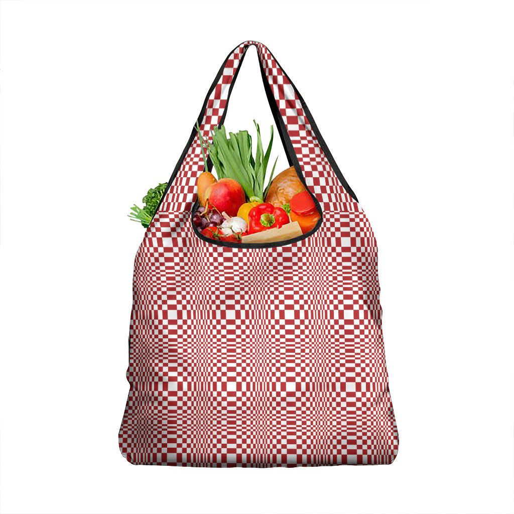 Red White Filipino Binakol Motifs Grocery Bag Mabuhay Philippines Festival Kusikus Pattern
