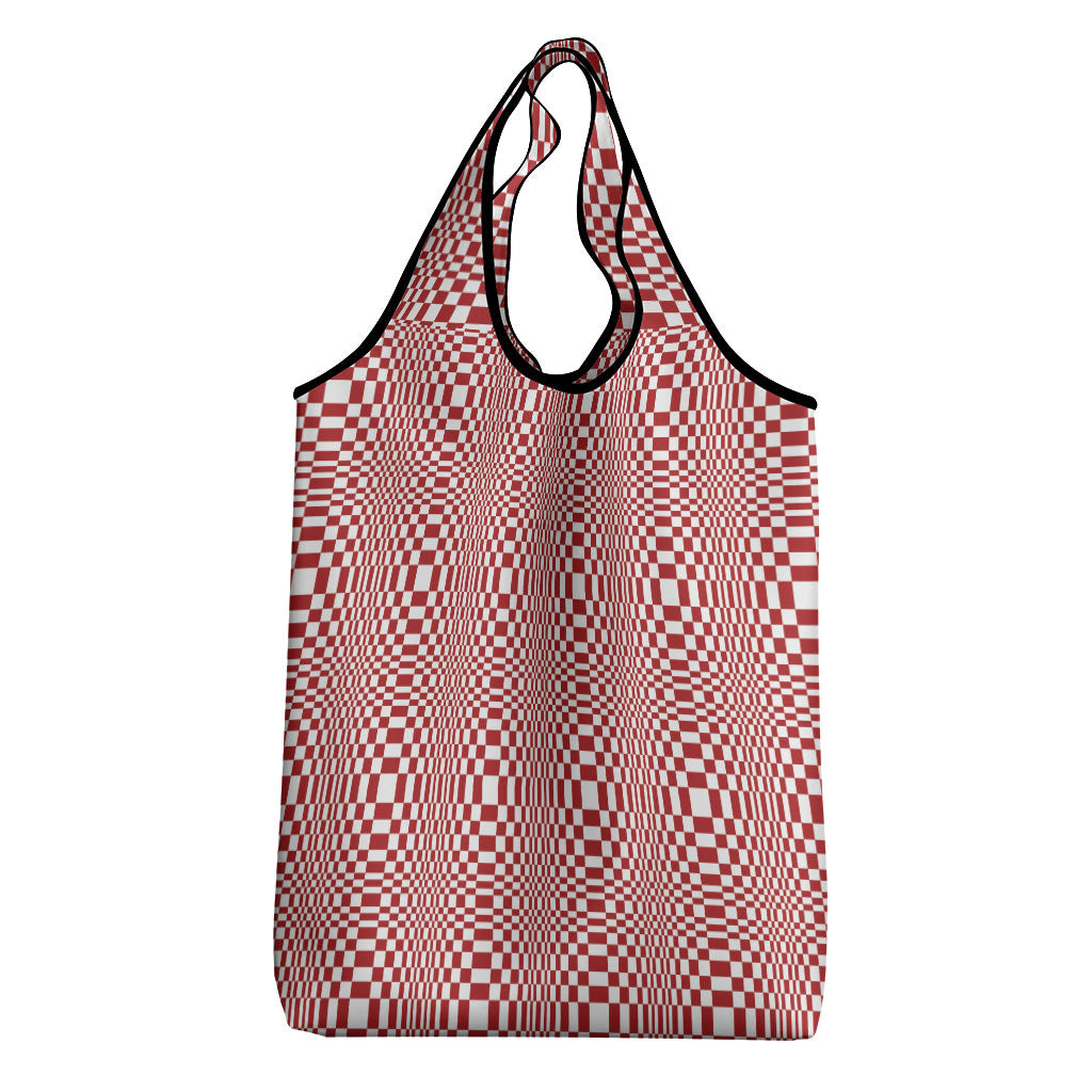 Red White Filipino Binakol Motifs Grocery Bag Mabuhay Philippines Festival Kusikus Pattern