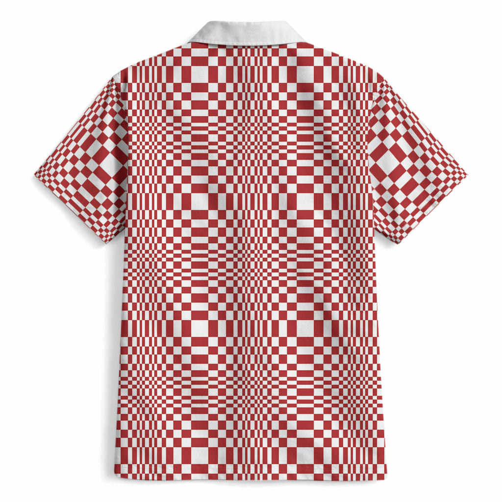 Red White Filipino Binakol Motifs Hawaiian Shirt Mabuhay Philippines Festival Kusikus Pattern