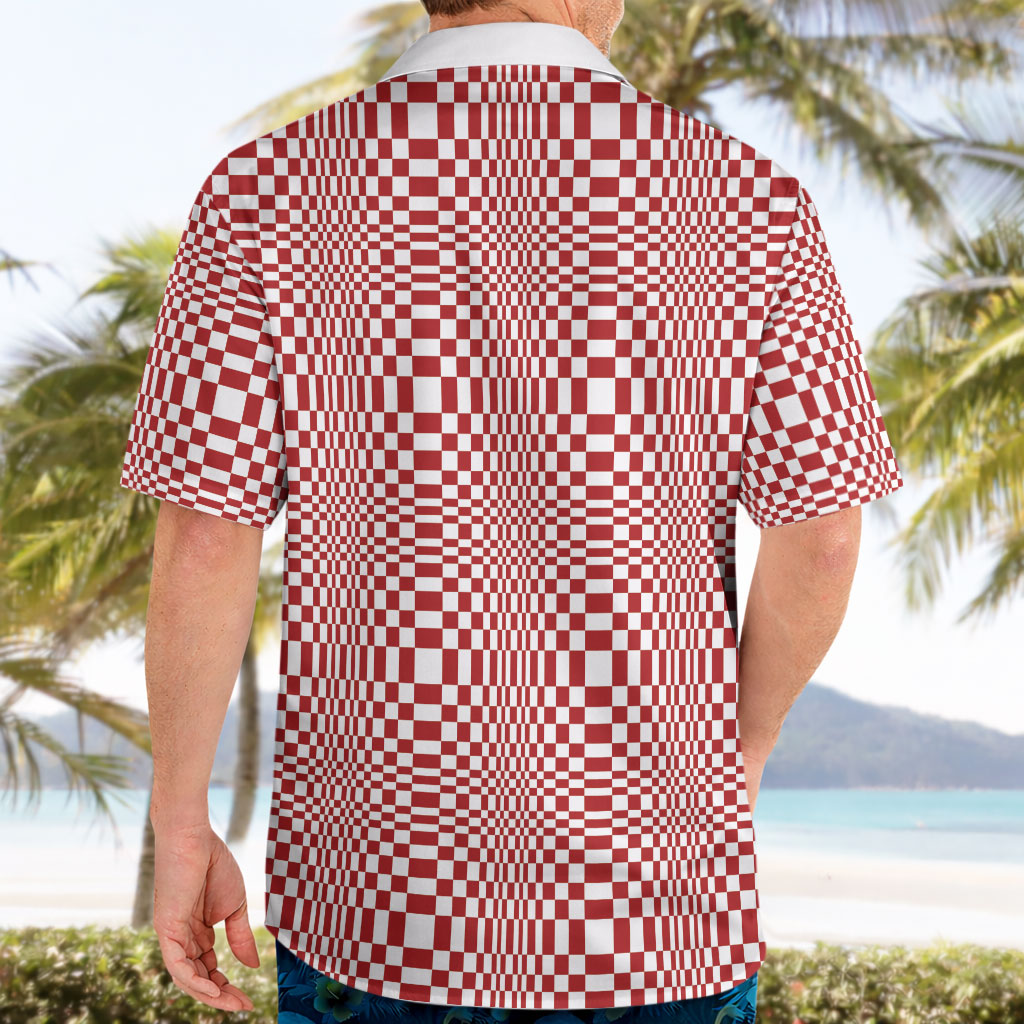 Red White Filipino Binakol Motifs Hawaiian Shirt Mabuhay Philippines Festival Kusikus Pattern