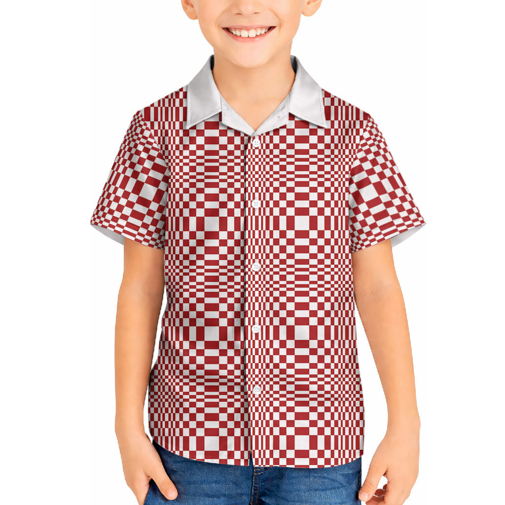 Red White Filipino Binakol Motifs Hawaiian Shirt Mabuhay Philippines Festival Kusikus Pattern