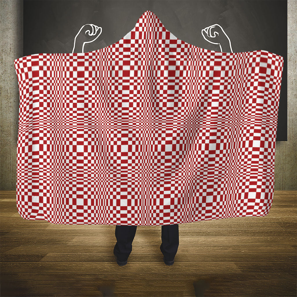 Red White Filipino Binakol Motifs Hooded Blanket Mabuhay Philippines Festival Kusikus Pattern