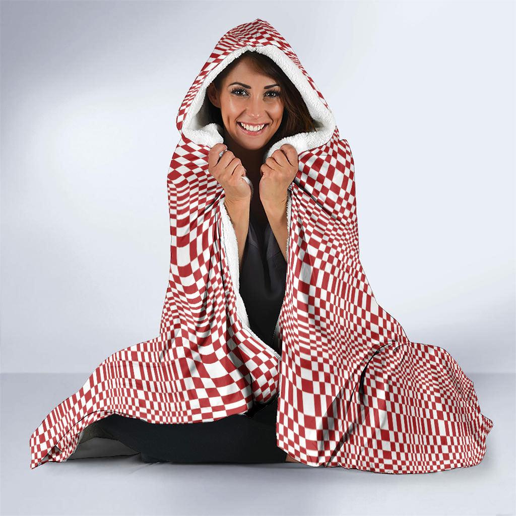 Red White Filipino Binakol Motifs Hooded Blanket Mabuhay Philippines Festival Kusikus Pattern