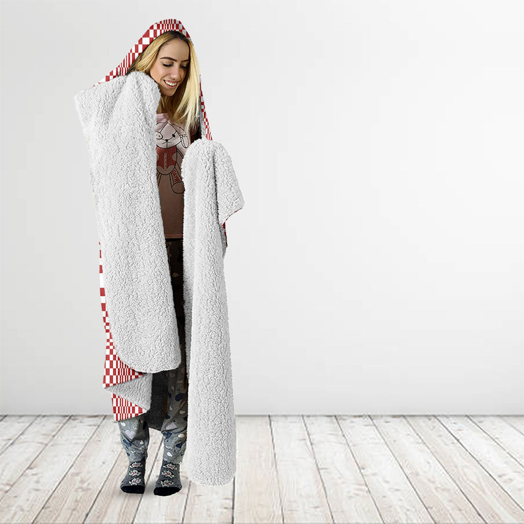 Red White Filipino Binakol Motifs Hooded Blanket Mabuhay Philippines Festival Kusikus Pattern