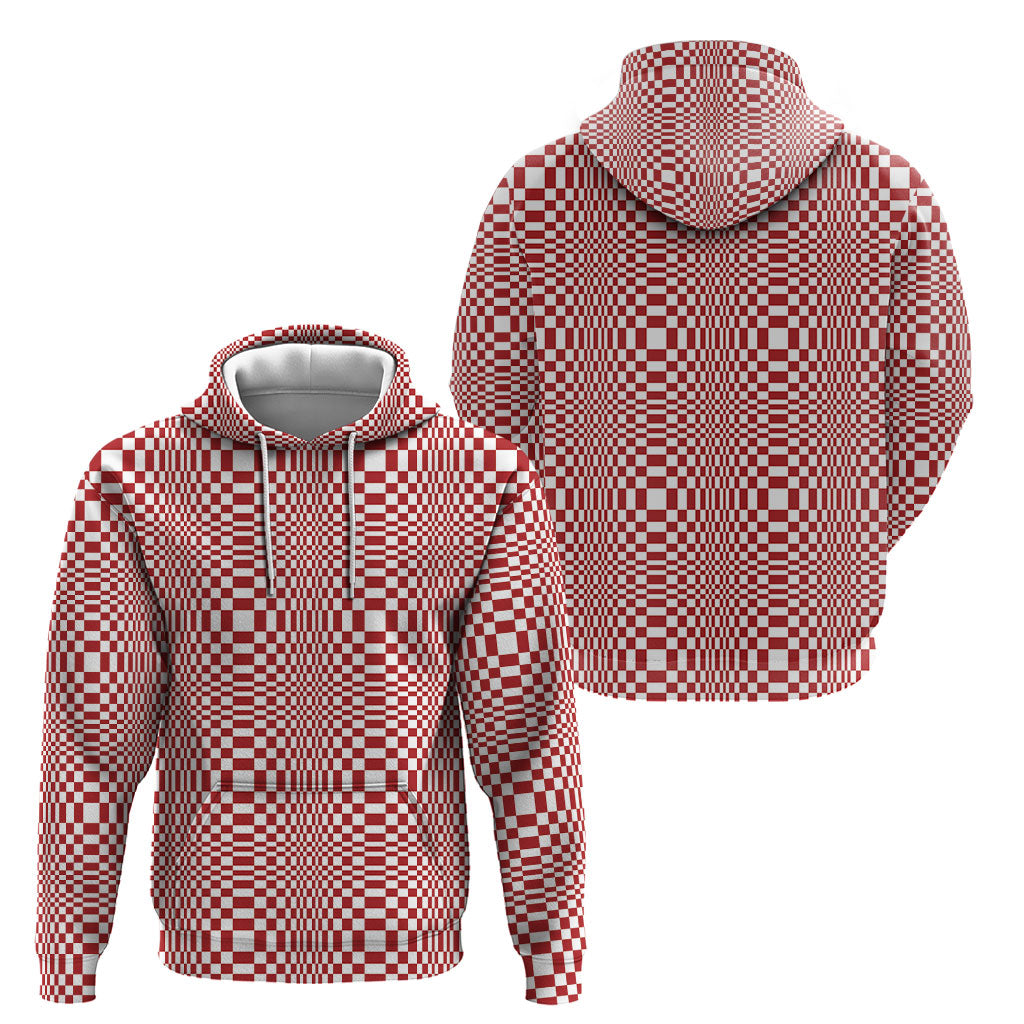 Red White Filipino Binakol Motifs Hoodie Mabuhay Philippines Festival Kusikus Pattern