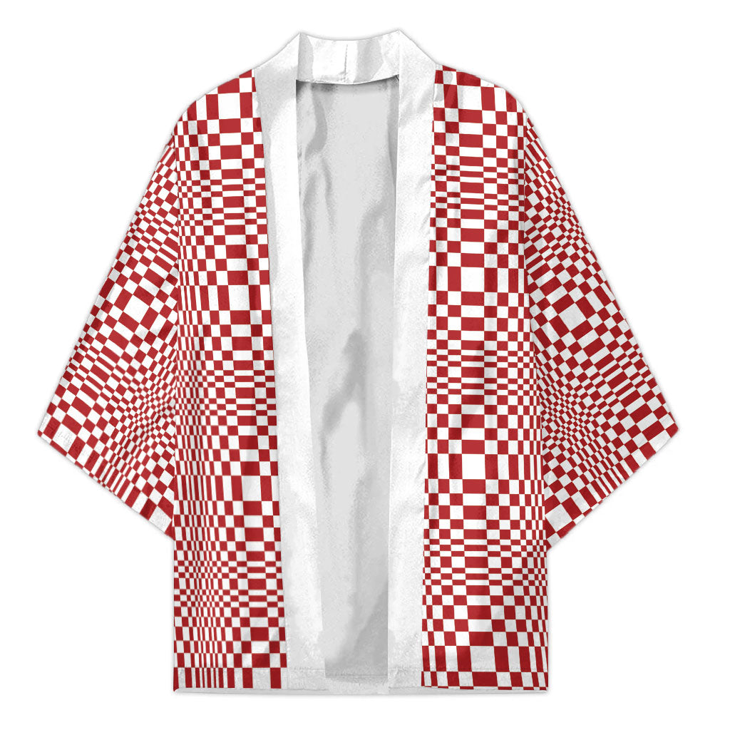 Red White Filipino Binakol Motifs Kimono Mabuhay Philippines Festival Kusikus Pattern