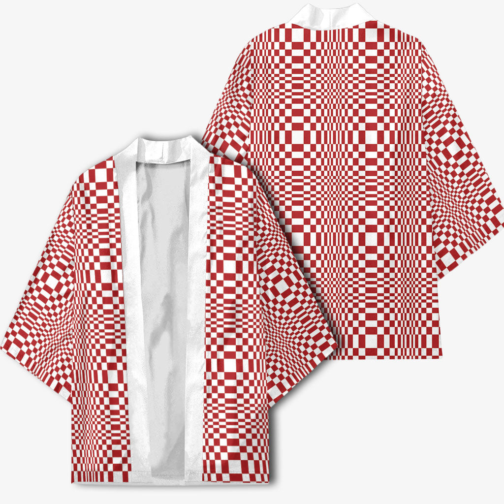 Red White Filipino Binakol Motifs Kimono Mabuhay Philippines Festival Kusikus Pattern