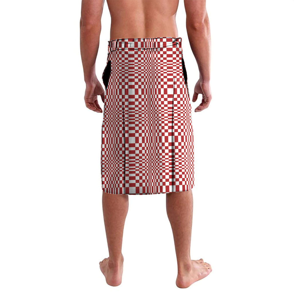 Red White Filipino Binakol Motifs Lavalava Mabuhay Philippines Festival Kusikus Pattern