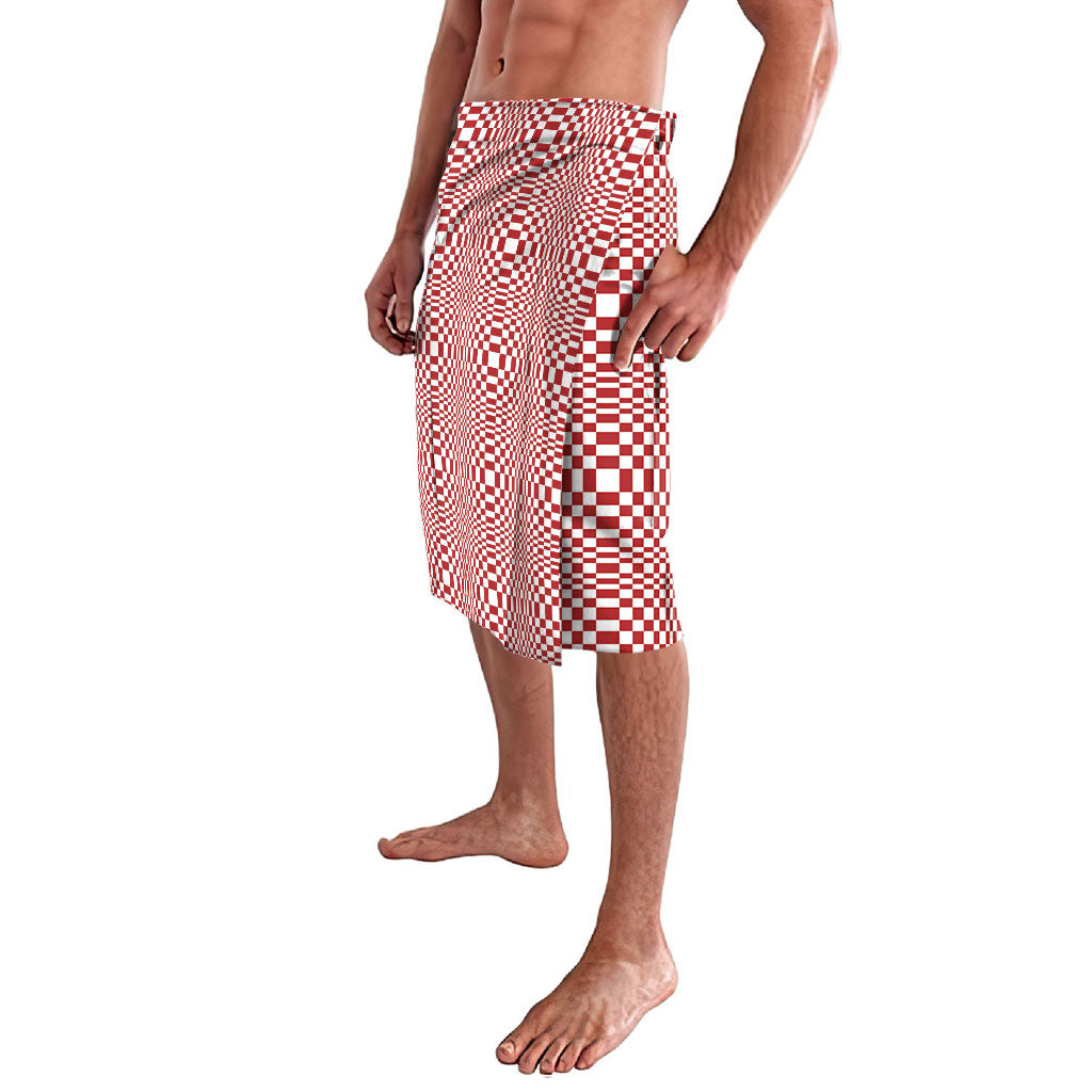 Red White Filipino Binakol Motifs Lavalava Mabuhay Philippines Festival Kusikus Pattern