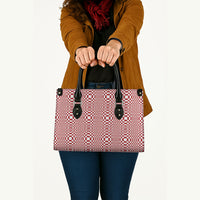Red White Filipino Binakol Motifs Leather Bag Mabuhay Philippines Festival Kusikus Pattern