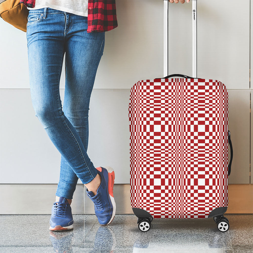 Red White Filipino Binakol Motifs Luggage Cover Mabuhay Philippines Festival Kusikus Pattern
