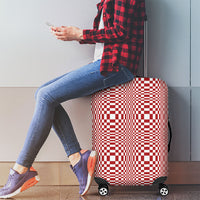 Red White Filipino Binakol Motifs Luggage Cover Mabuhay Philippines Festival Kusikus Pattern