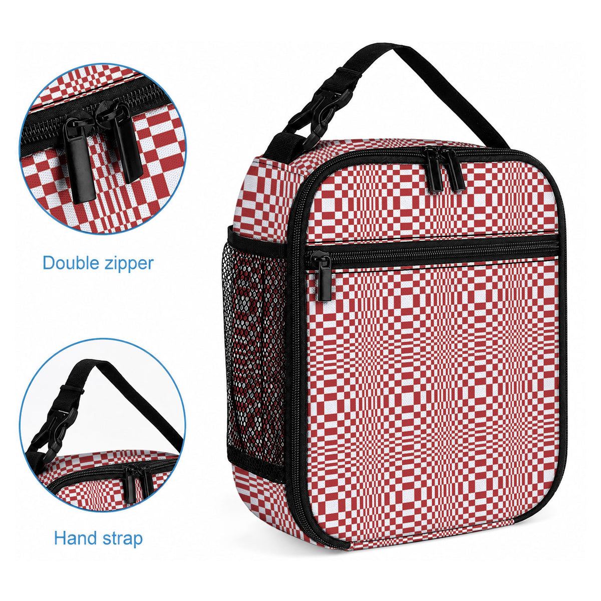 Red White Filipino Binakol Motifs Lunch Bag Mabuhay Philippines Festival Kusikus Pattern