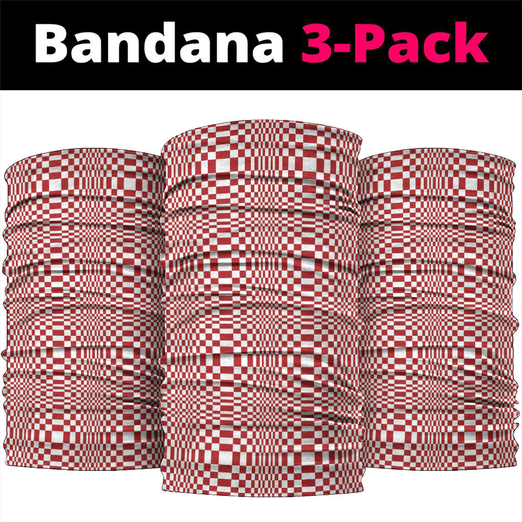 Red White Filipino Binakol Motifs Neck Gaiter Mabuhay Philippines Festival Kusikus Pattern