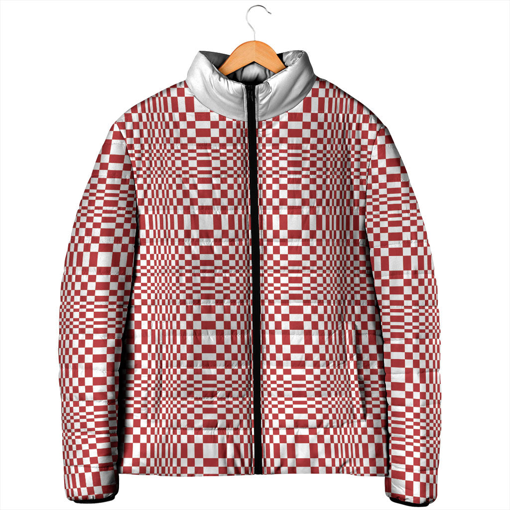 Red White Filipino Binakol Motifs Padded Jacket Mabuhay Philippines Festival Kusikus Pattern