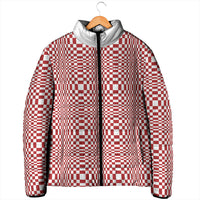 Red White Filipino Binakol Motifs Padded Jacket Mabuhay Philippines Festival Kusikus Pattern