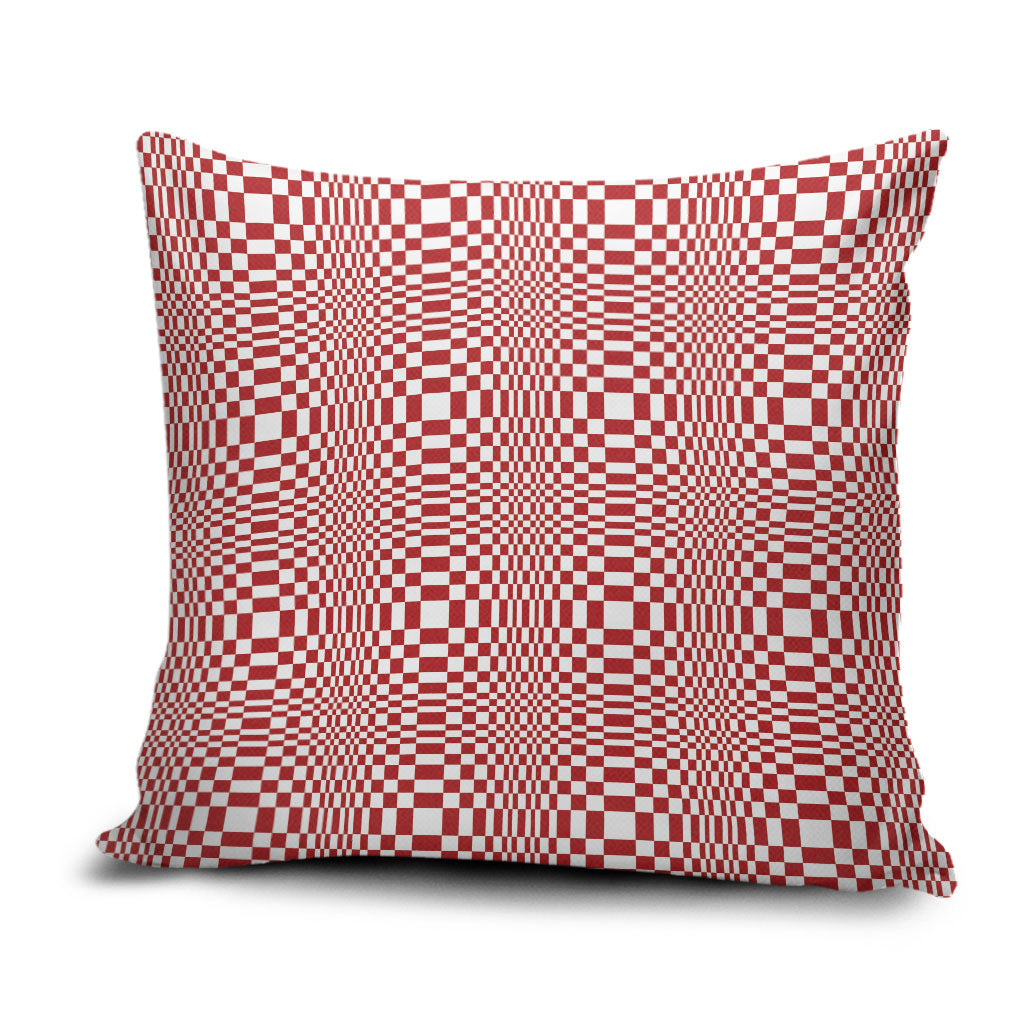 Red White Filipino Binakol Motifs Pillow Cover Mabuhay Philippines Festival Kusikus Pattern